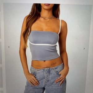 Edikted Yang Contrast Strap Tank Top